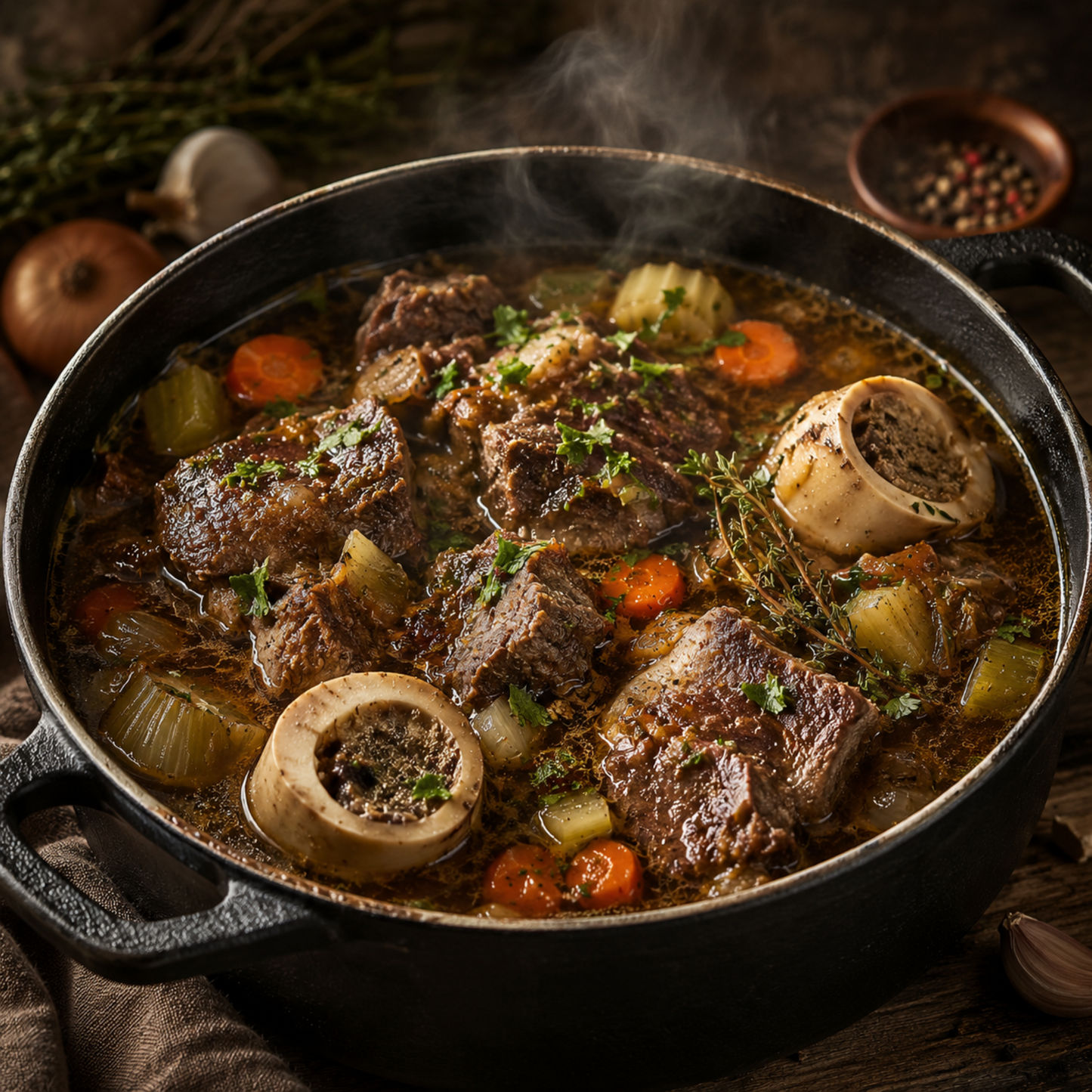 Homemade beef broth with Soup and Stew Bones from Diamond B Ranch
